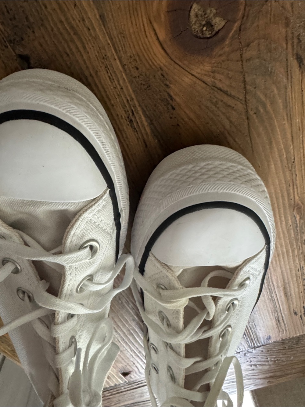 Converse White High Top Canvas Sneakers - Picture 7 of 11